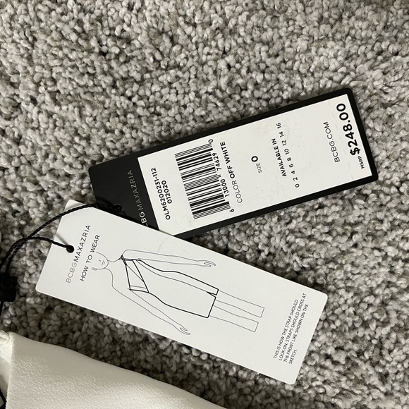 BCBG MaxAzria white asymmetrical cocktail dress - Picture 6 of 7